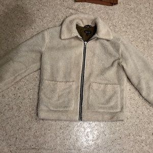 TOPSHOP SHERPA FAUX FUR COLLARED JACKET